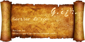 Gertler Áron névjegykártya